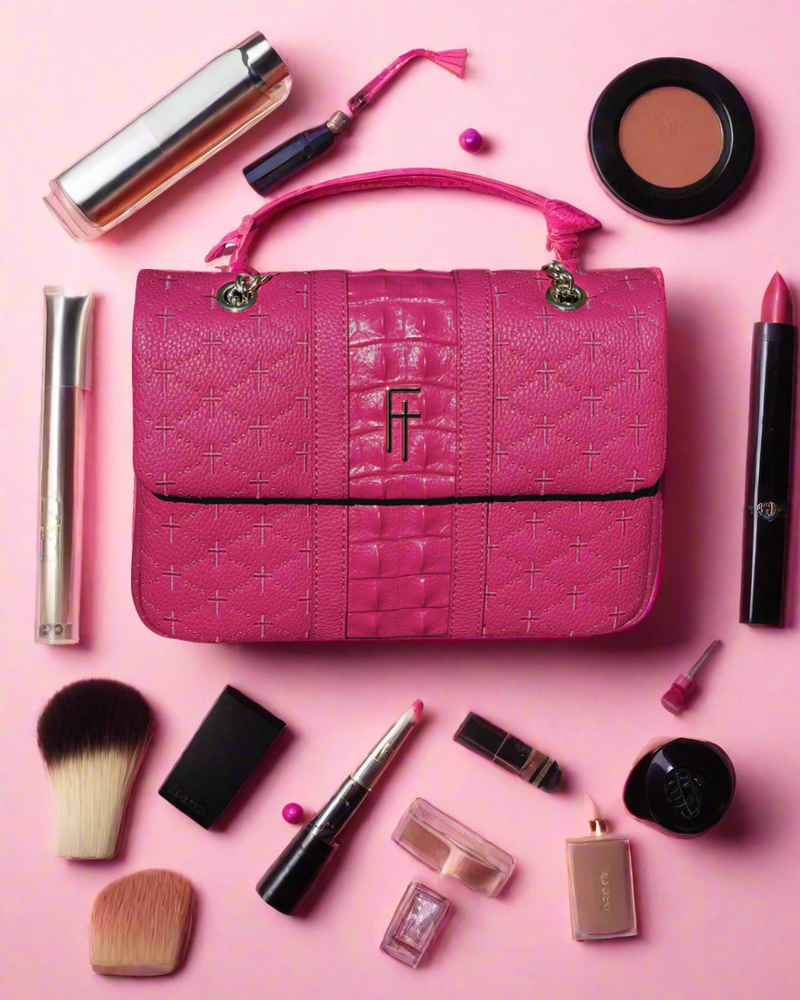 MEDIUM FLAP BAG - Fuchsia